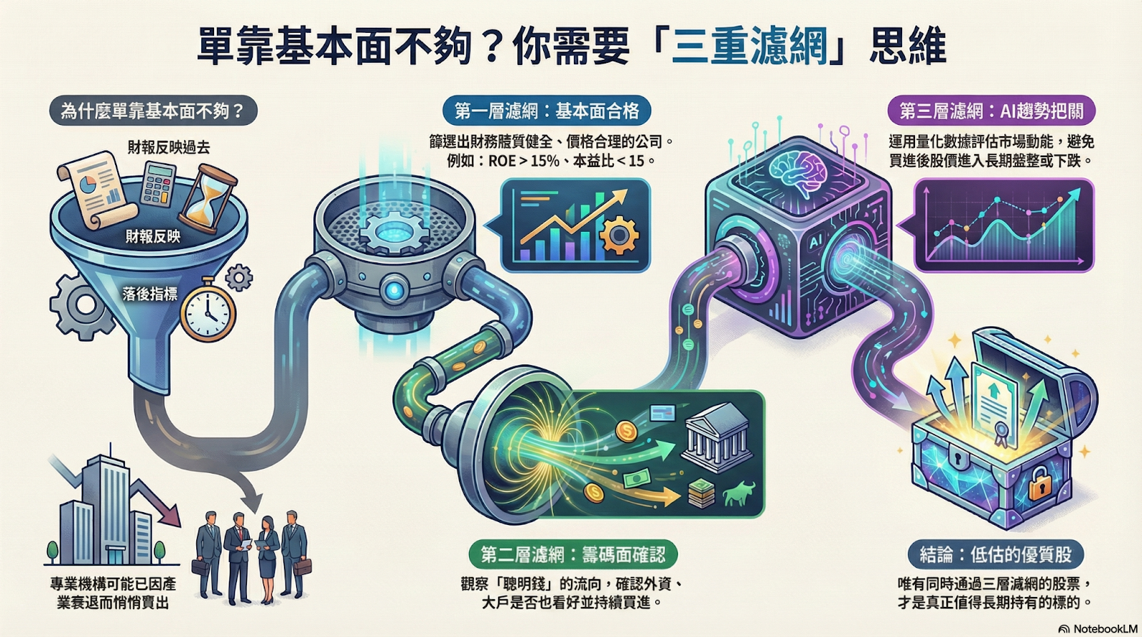 財報滿分卻等不到股價上漲？你可能掉入價值陷阱中！Growin「三重濾網」協助篩選出潛力股